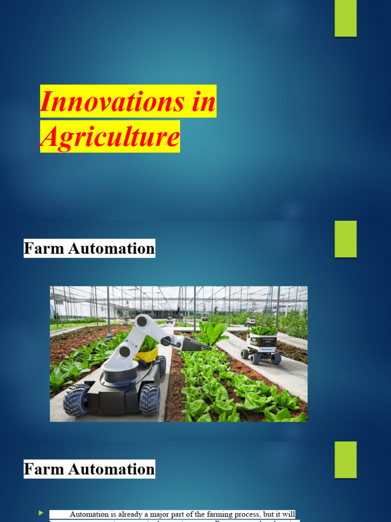 Innovations in Agricultural Technology | PDF | Agriculture | Biotechnology