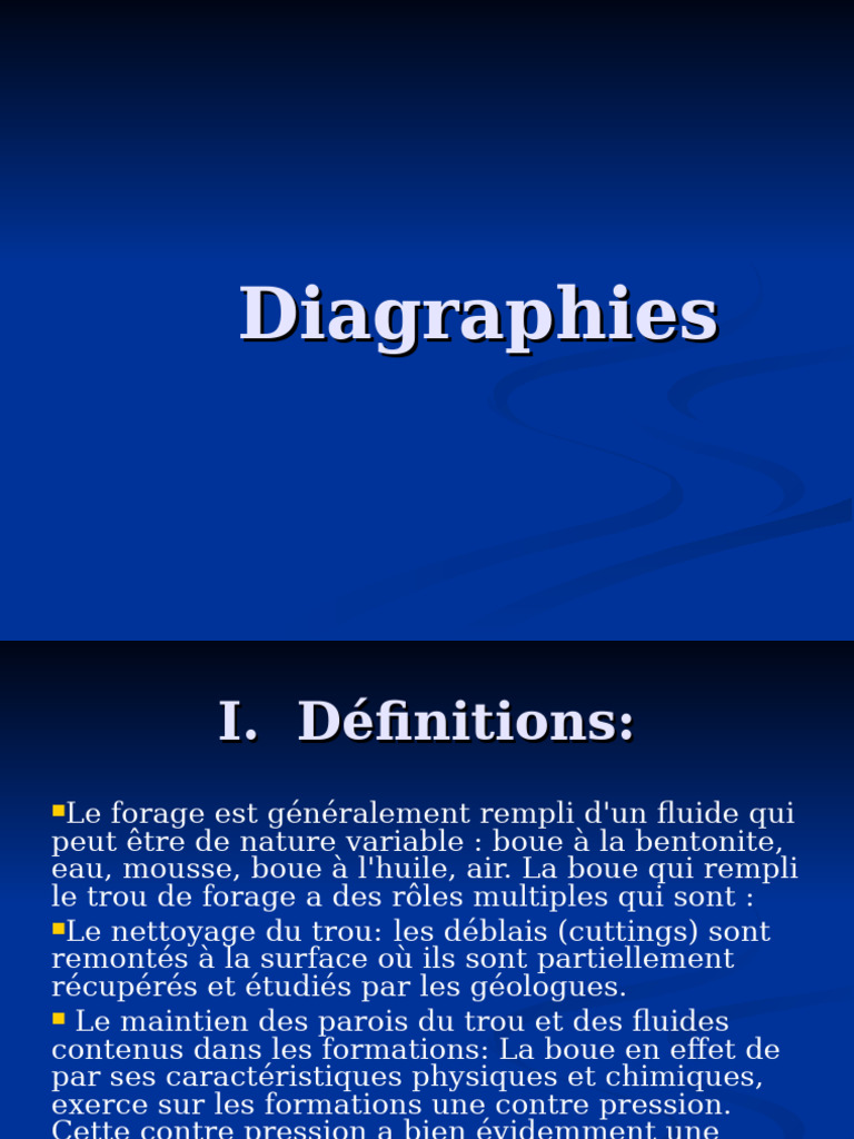 Diagraphies : Techniques et Résistivité | PDF | Rayon gamma | Radioactivité