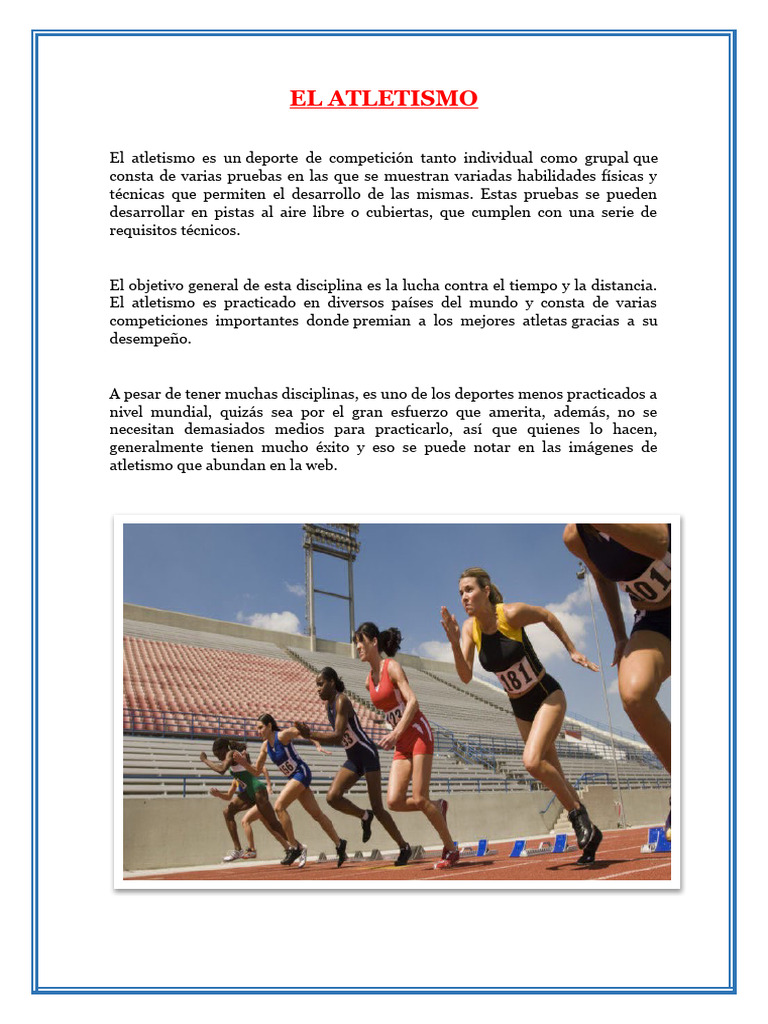 Historia y Reglas del Atletismo | PDF | Deporte del atletismo