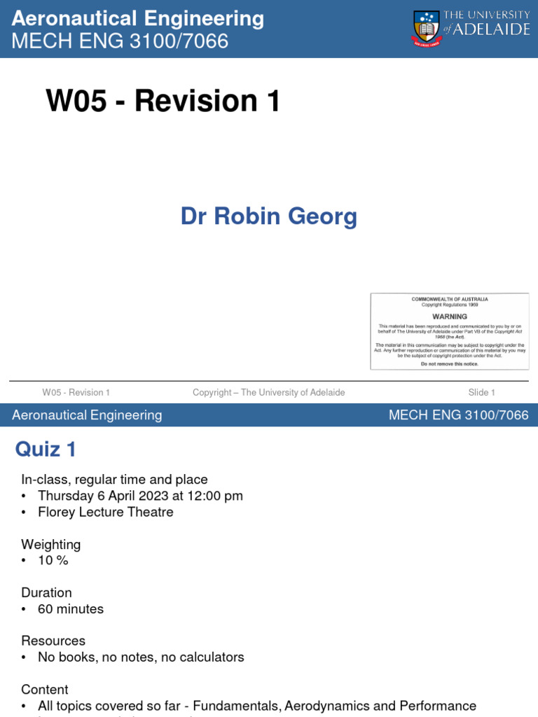W05+ +revision+1 | PDF | Lift (Force) | Aircraft
