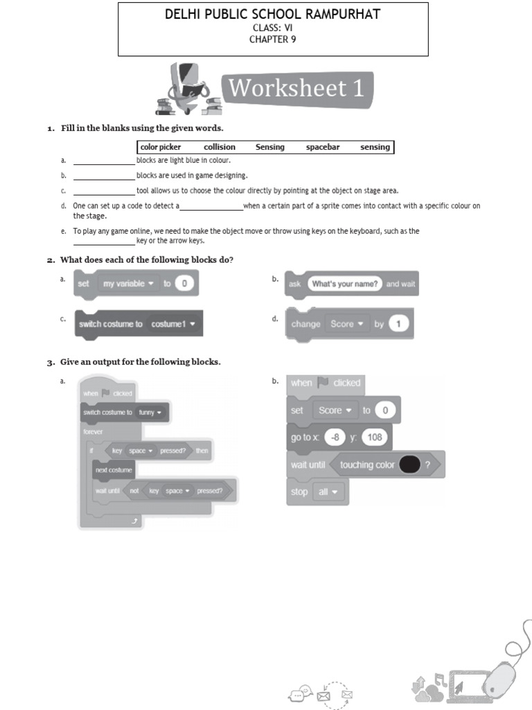 Grade 6 Scratch Worksheet: Chapter 9 | PDF