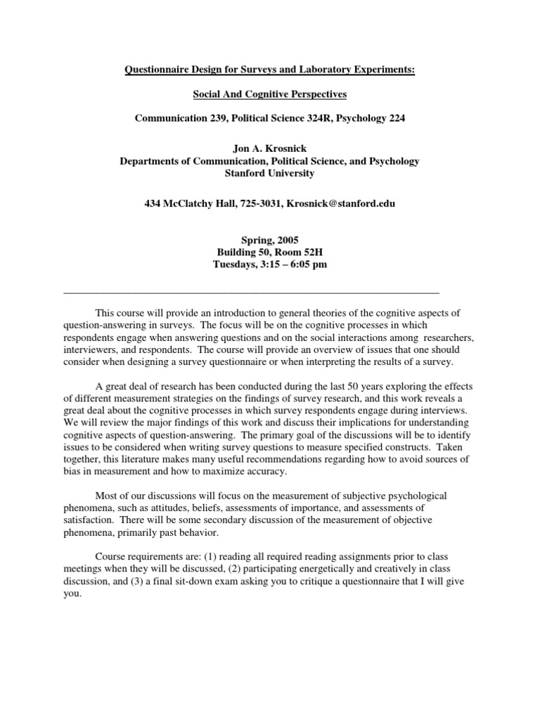 Survey Questionnaire Design Insights | PDF | Science & Mathematics