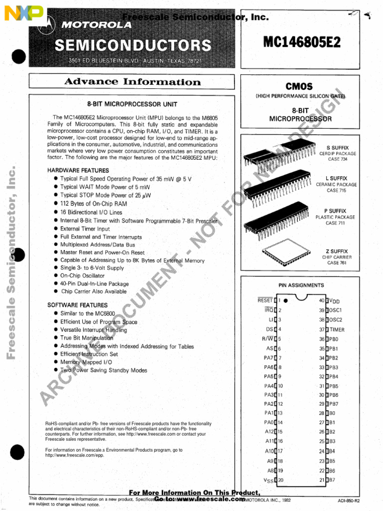 Mc14605e2 (1) 33 | PDF | Microprocessor | System On A Chip