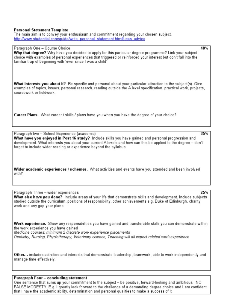 Personal Statement Writing Guide | PDF
