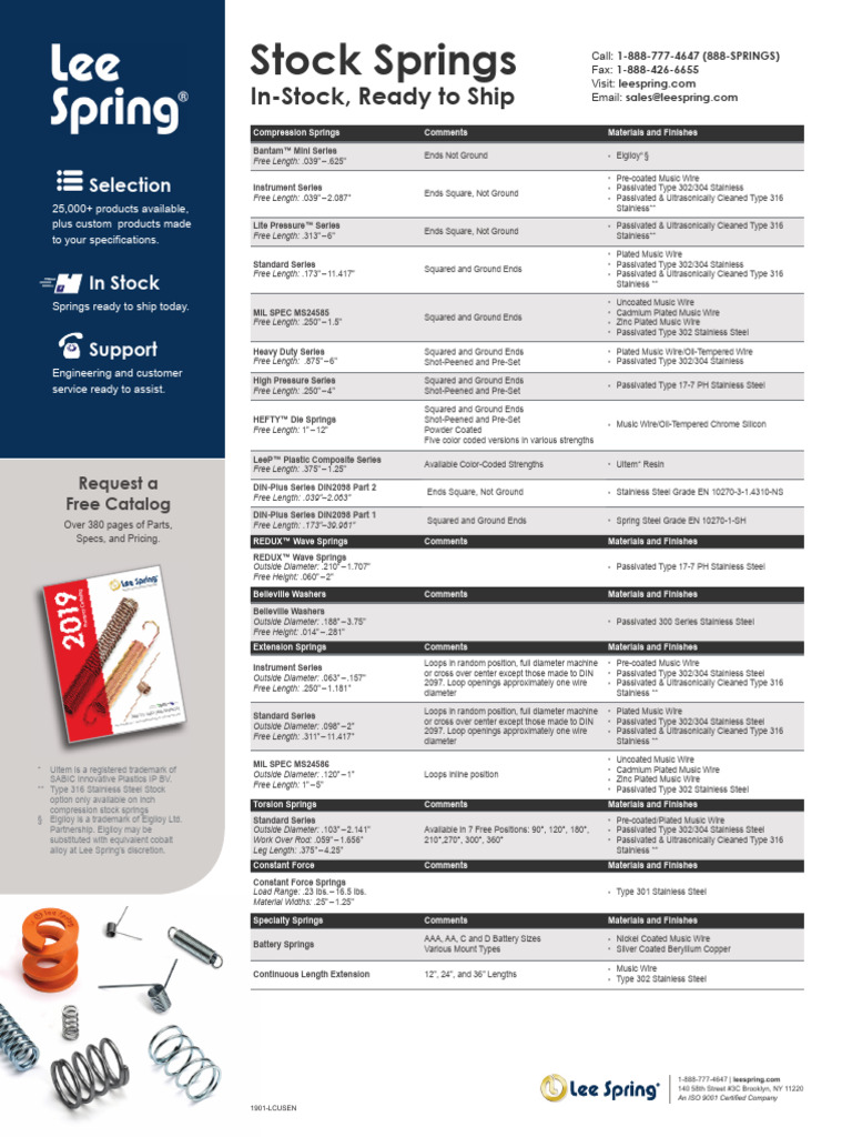 CapabilitiesFlyer LeeSpring US Eng | PDF | Stainless Steel | Steel