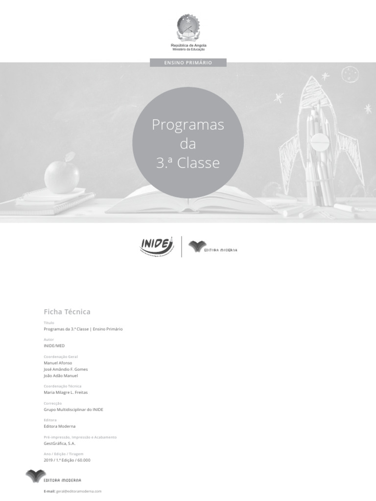 Programas de Ensino da 3.ª Classe | PDF | Aprendizado | Comunicação