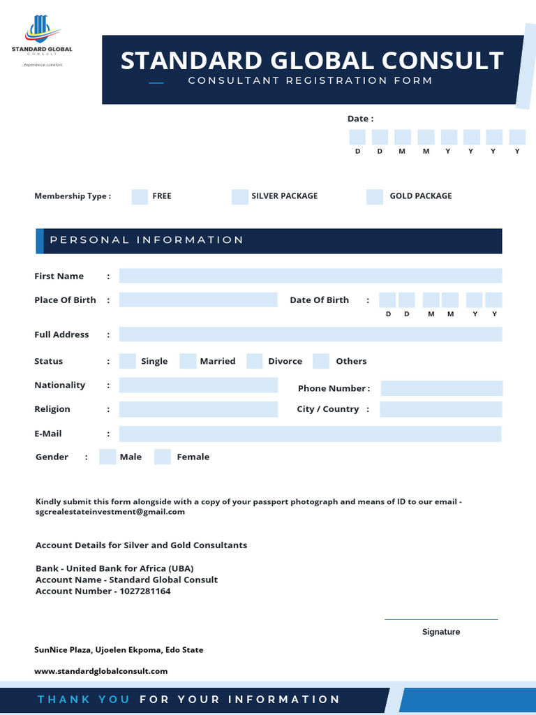 Consultant Form - SGC | PDF