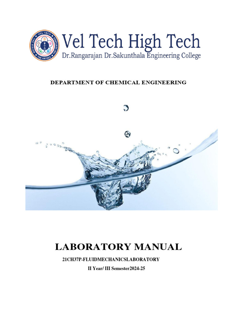 Fm Lab Manual 24 25 Pdf Flow Measurement Fluid Dynamics