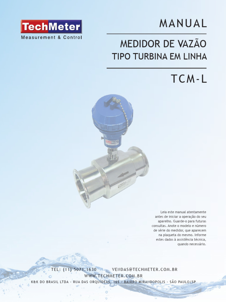 Manual do Medidor de Vazão TCM-L | PDF | Eletrônicos | Válvula