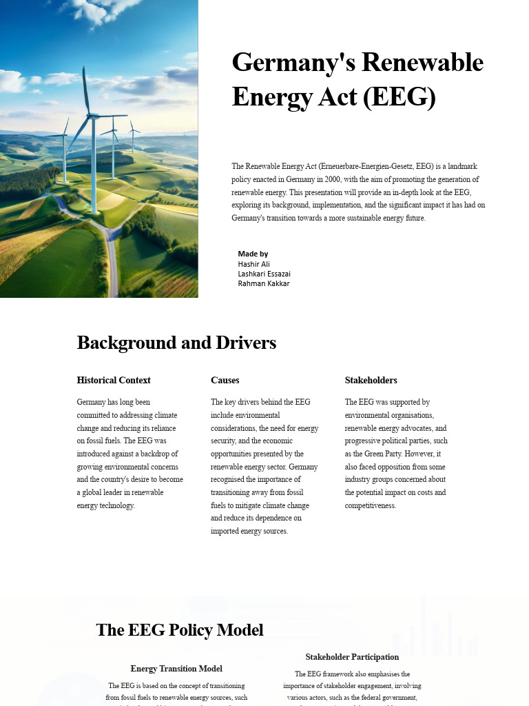 Germanys Renewable Energy Act EEG | PDF | Renewable Energy | Climate ...