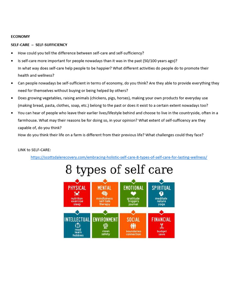 Illustration of Self-Sufficiency Concepts