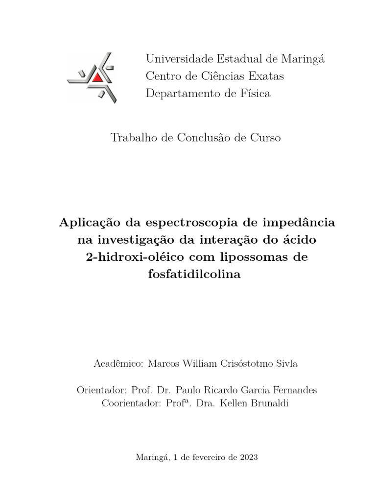 TCC Espectroscopia de Imped Ncia | PDF | Rede elétrica | Eletricidade