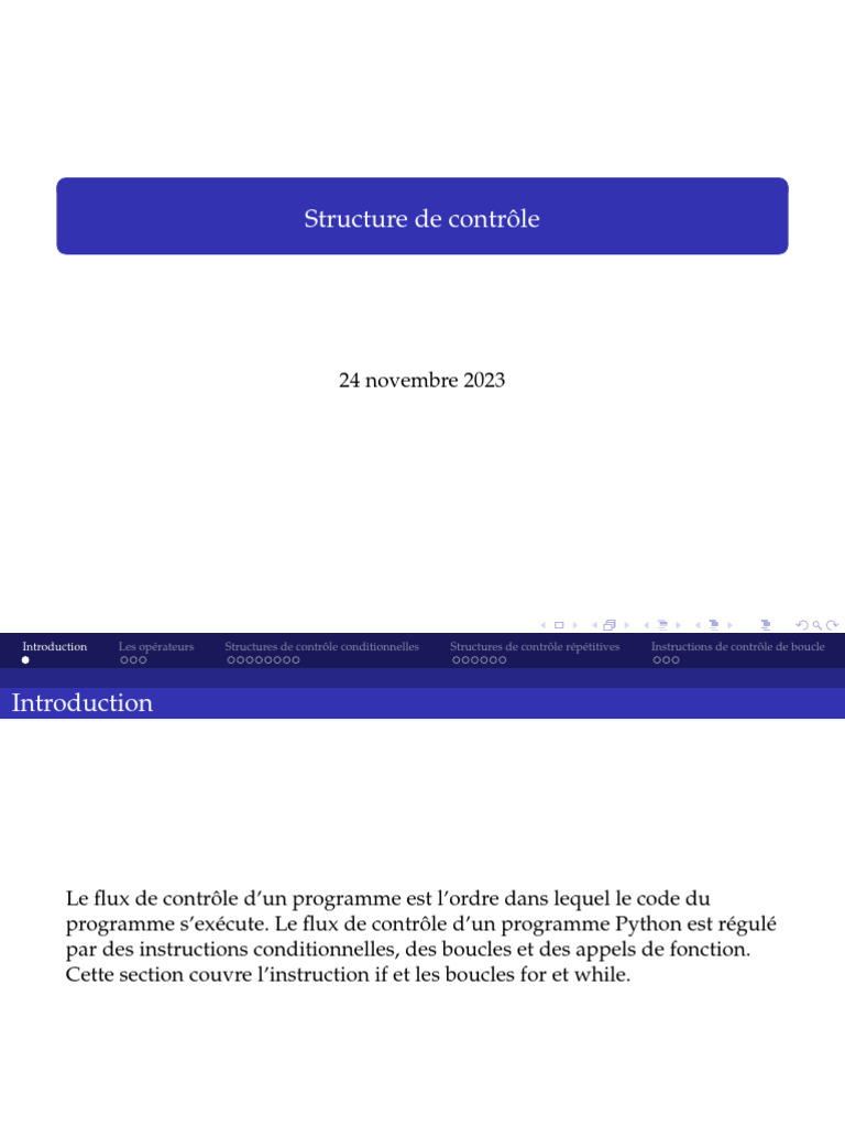 Structures de contrôle en Python | PDF | Structure de contrôle ...