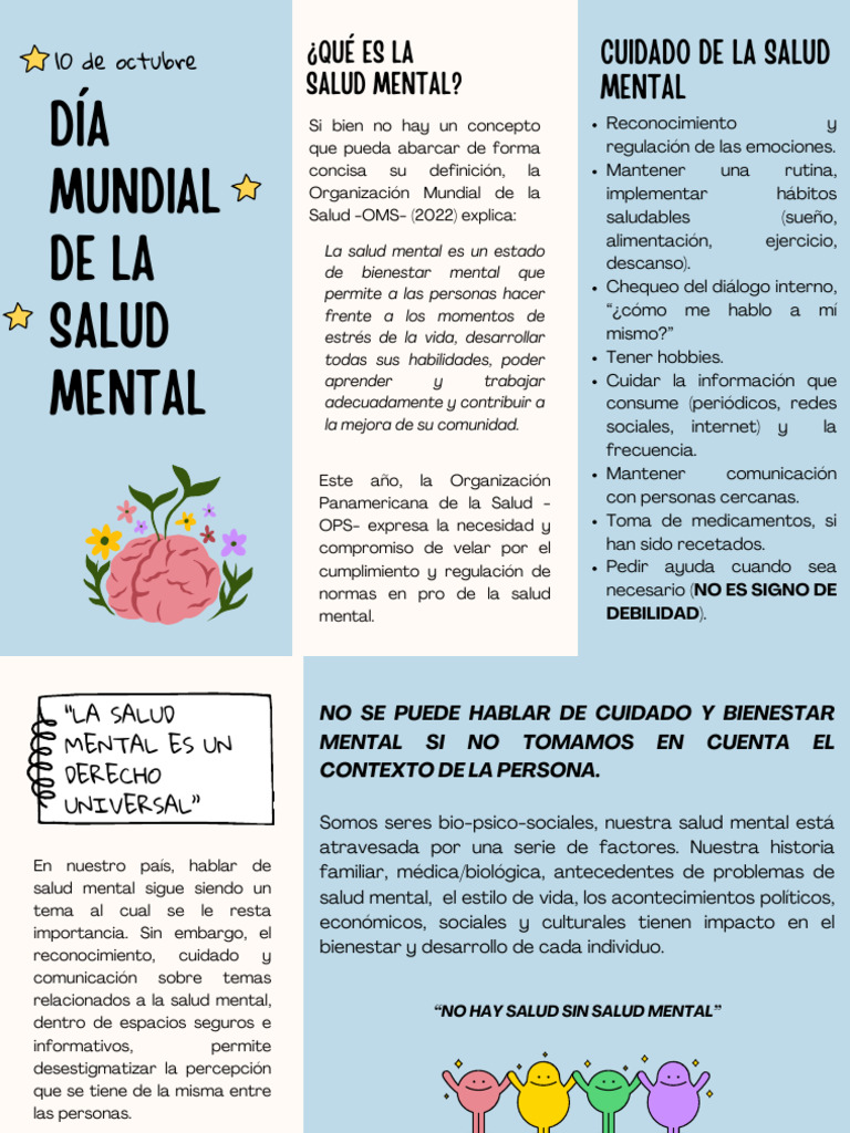 Día Mundial de la Salud Mental 2023 | PDF | Salud mental | Educación en ...