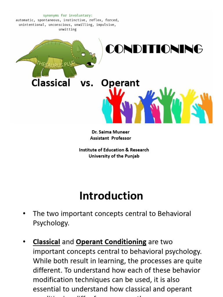 Classical Vs Operant Conditioning | PDF | Learning | Classical Conditioning