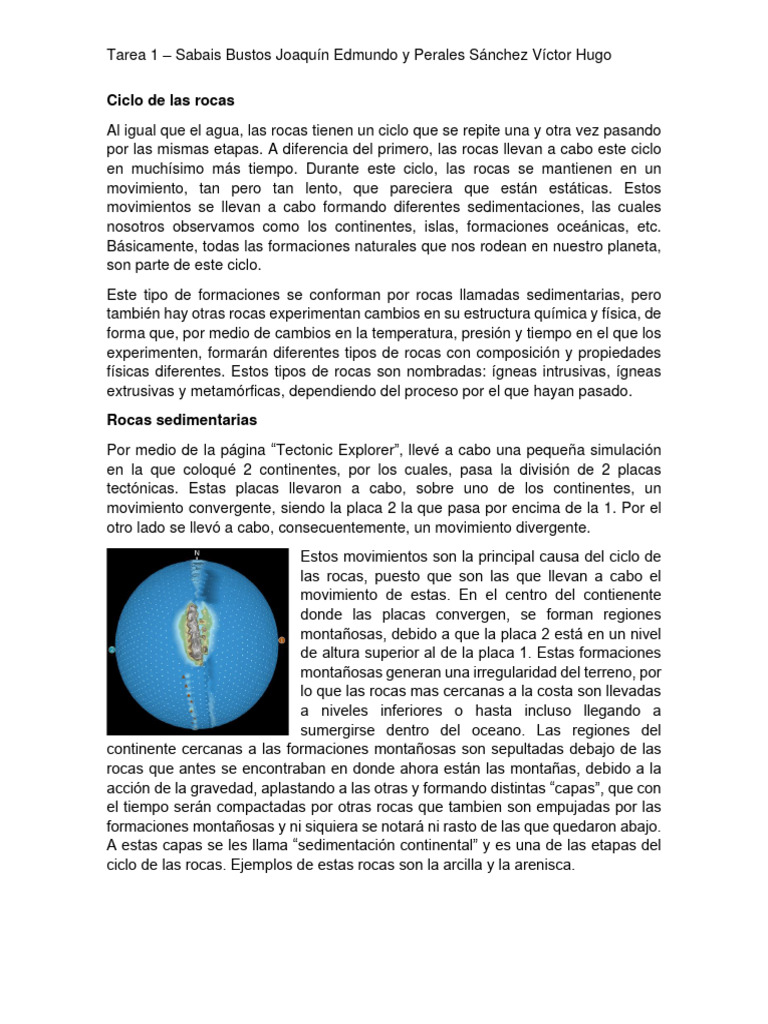 Tarea1. Ciclo de Las Rocas | PDF | Roca (geología) | Roca ígnea