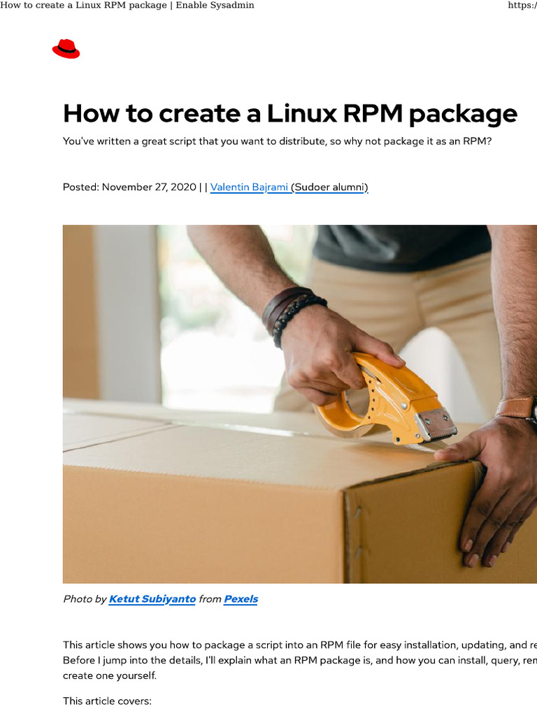 How To Create A Linux RPM Package - Enable Sysadmin | PDF | System ...