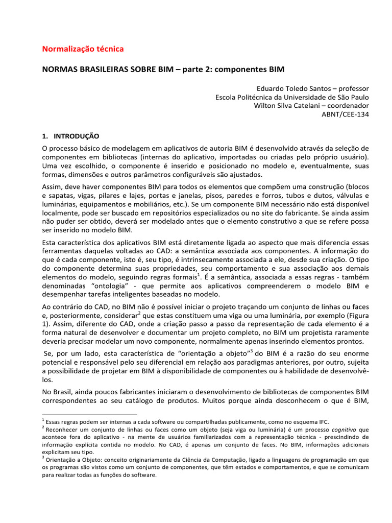Normas para Componentes BIM no Brasil | PDF | BIM | Informática