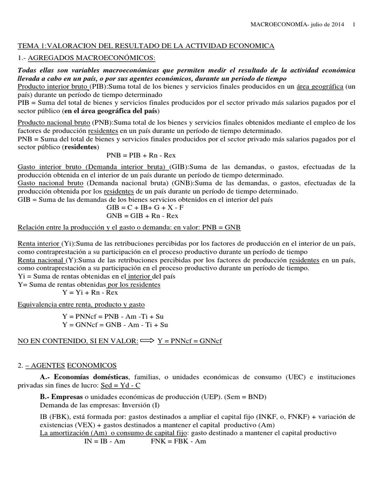 Agregados y Agentes en Macroeconomía | PDF | Producto Interno Bruto ...