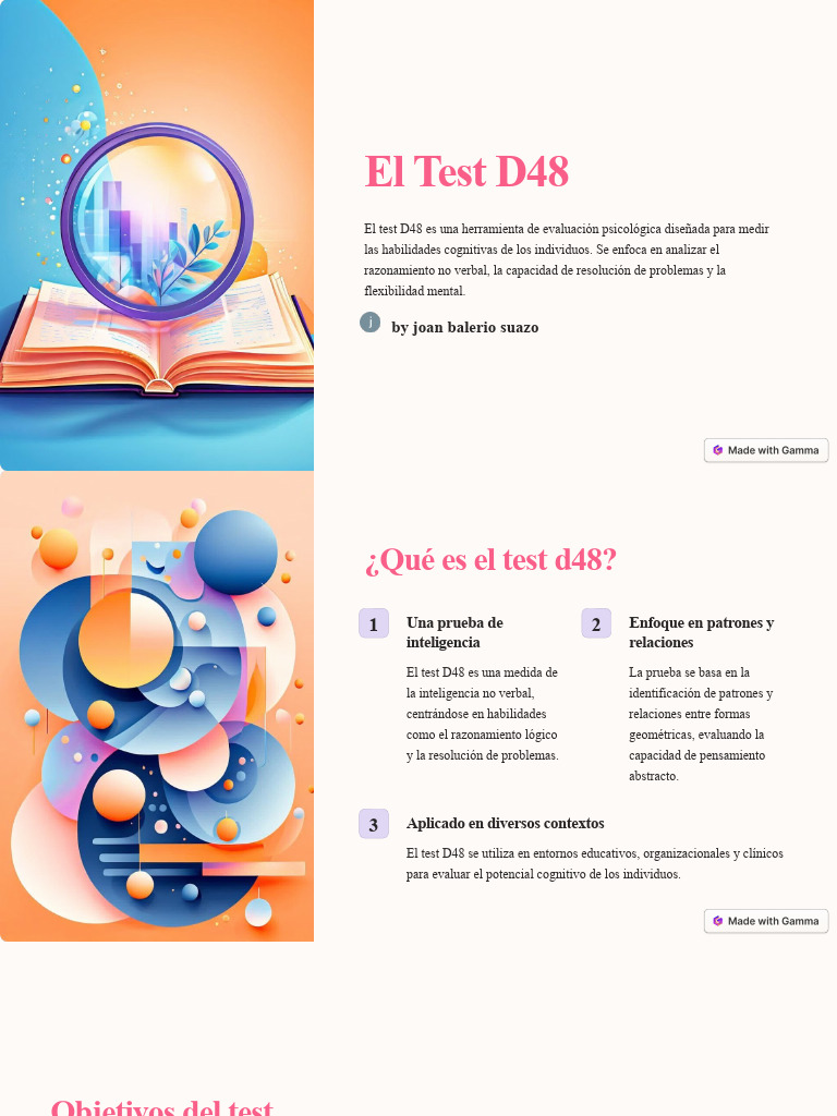 Test D48: Evaluación Cognitiva Efectiva | PDF | Inteligencia | Evaluación