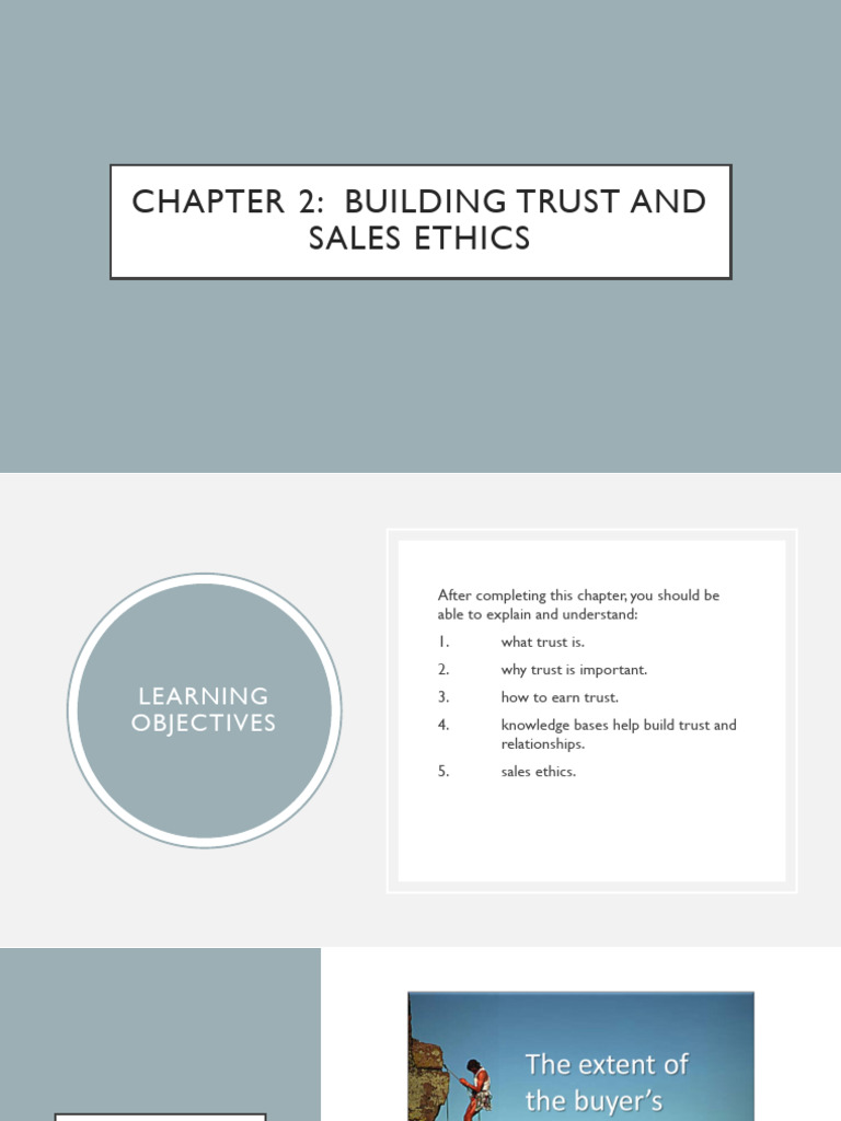Chapter 1 Building Trust and Ethics | PDF | Integrity | Sales