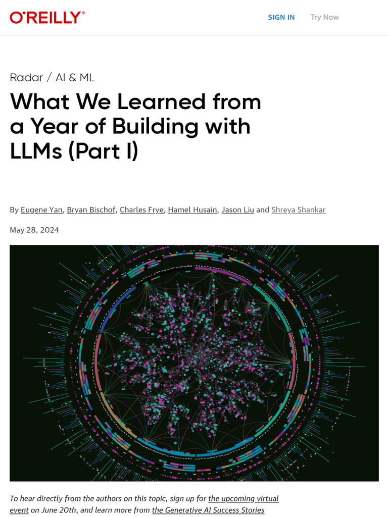 What We Learned From A Year of Building With LLMs (Part I) - O'Reilly ...