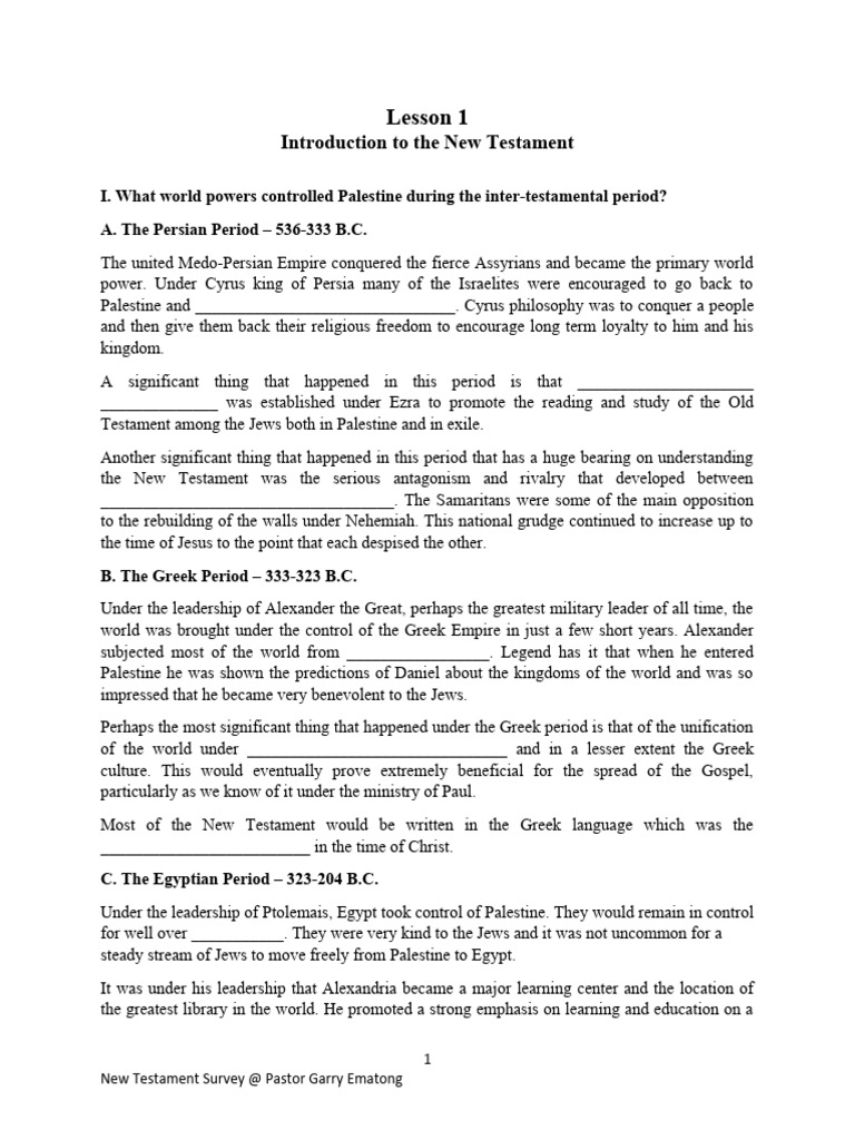 New Testament Historical Context Overview | PDF | Herod Antipas | Paul ...