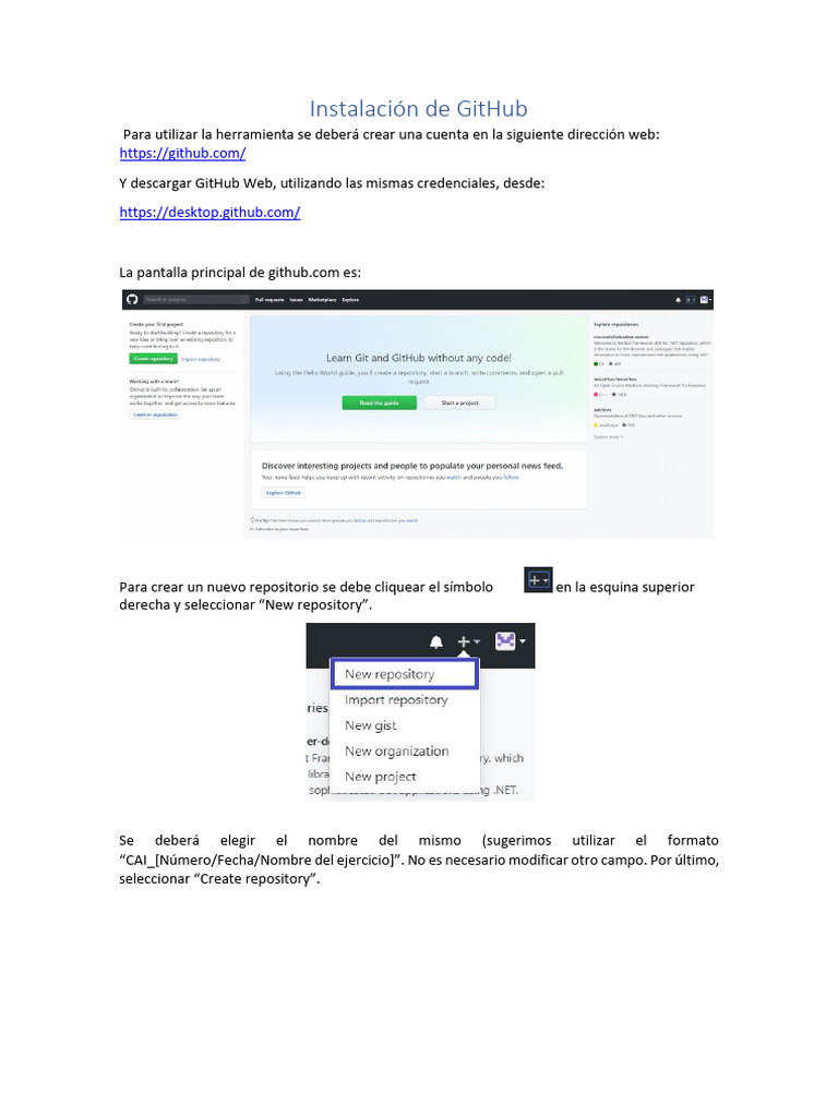 Guía de Instalación y Uso de GitHub | PDF | Tecnologías de la ...