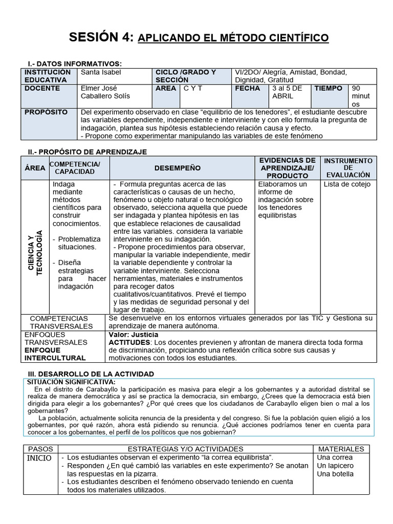 4 Sesion Metodo Cientifico Parte Ii | PDF | Hipótesis | Experimentar