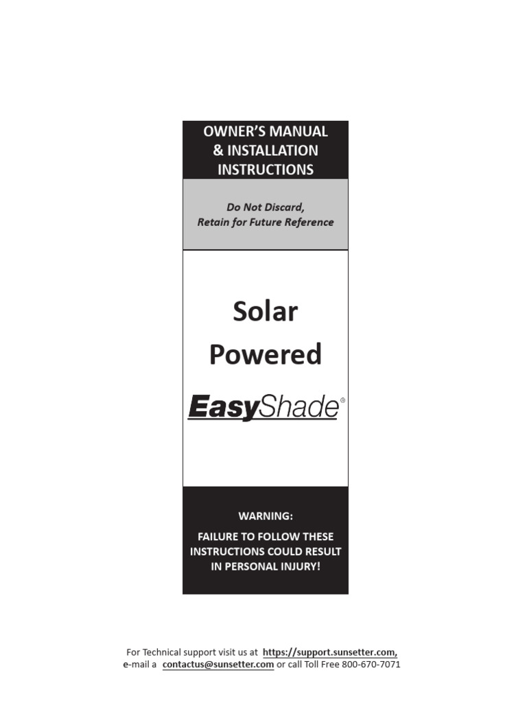 Solar-Powered EasyShade Installation 2014 - 6.3.2024 | PDF | Solar ...