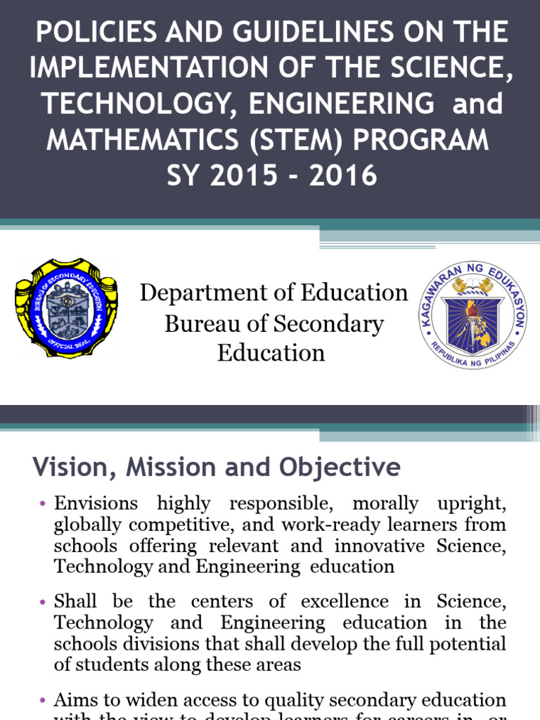 STEM Program Policies and Guidelines 2015 | PDF | Curriculum | Science