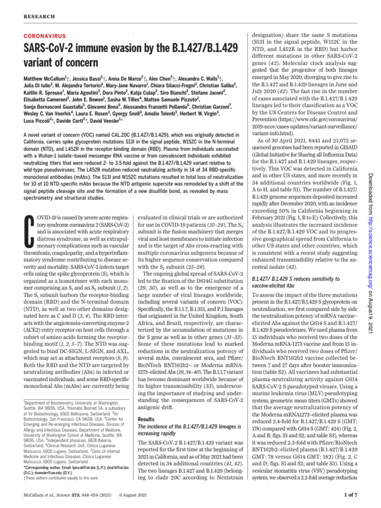 Science Journals AAAS PDF Immunology Medical Specialties