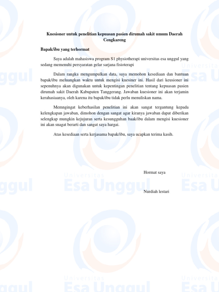 Contoh Kuisioner 2 | PDF
