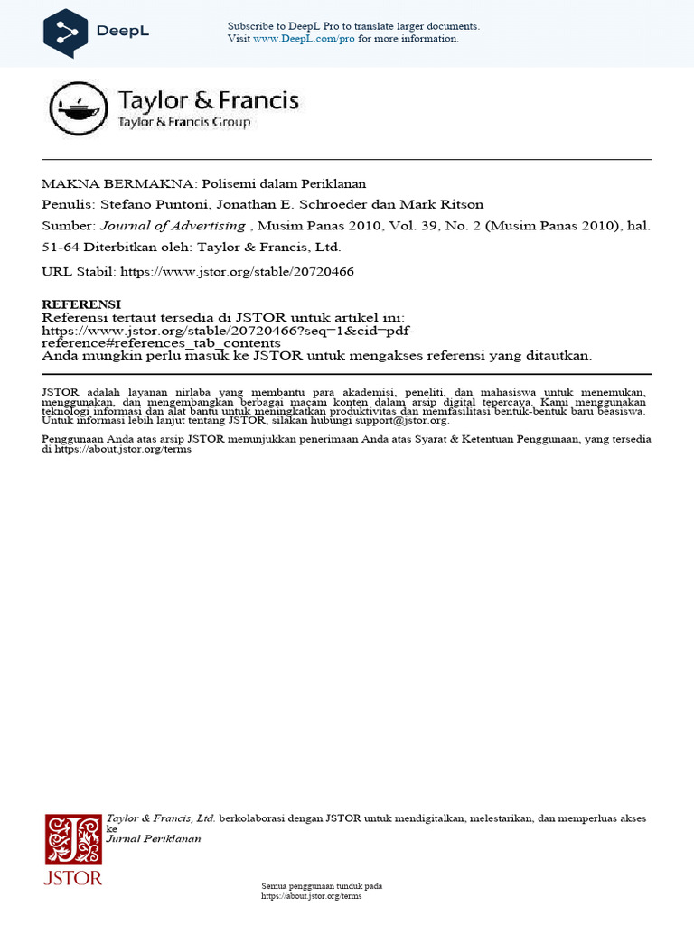 Polysemy in Advertising Id | PDF | Pengelolaan Keuangan & Uang | Seni