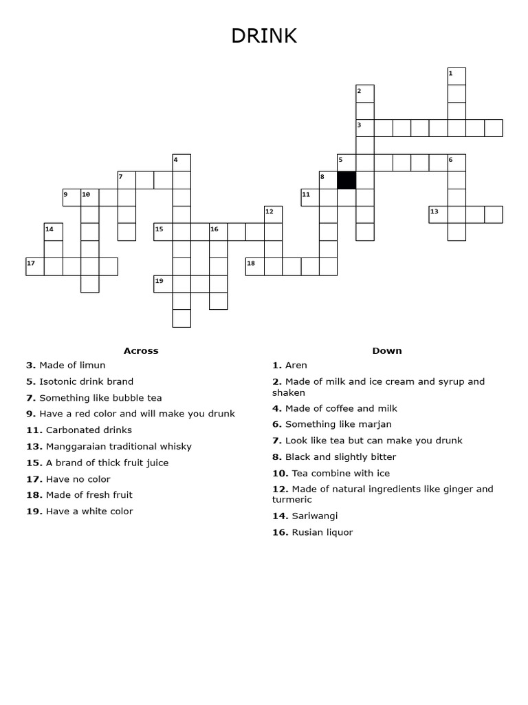 DRINK Crossword Labs PDF