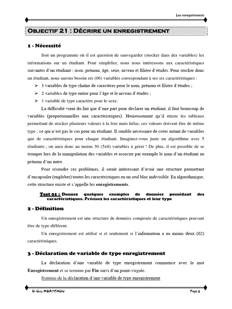 Objectif 2.1 | PDF | Informatique | Informatique