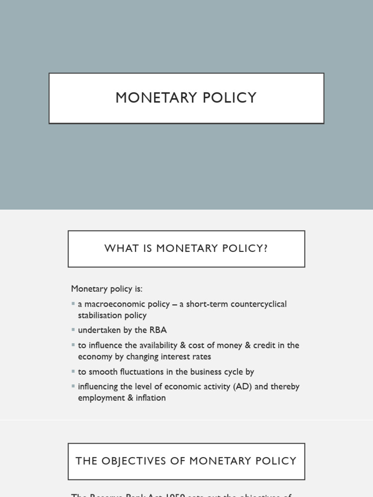Monetary Policy Powerpoint | PDF | Monetary Policy | Interest Rates