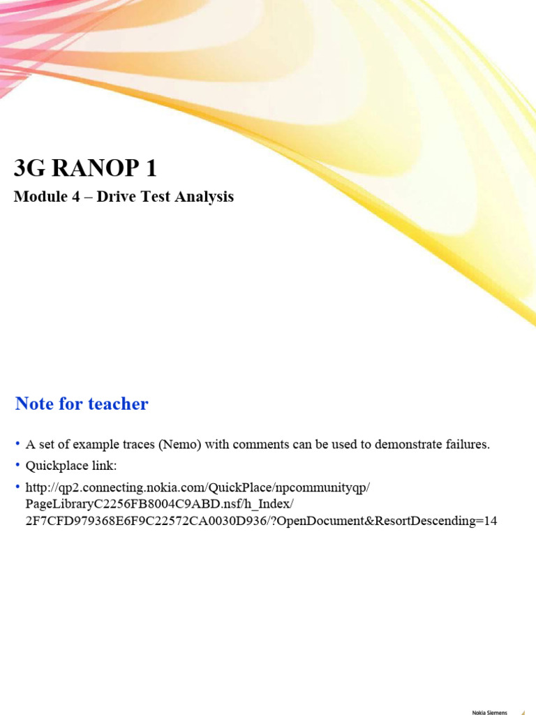 3G - Drive Test Analysis | PDF | Gsm | Mathematical Optimization