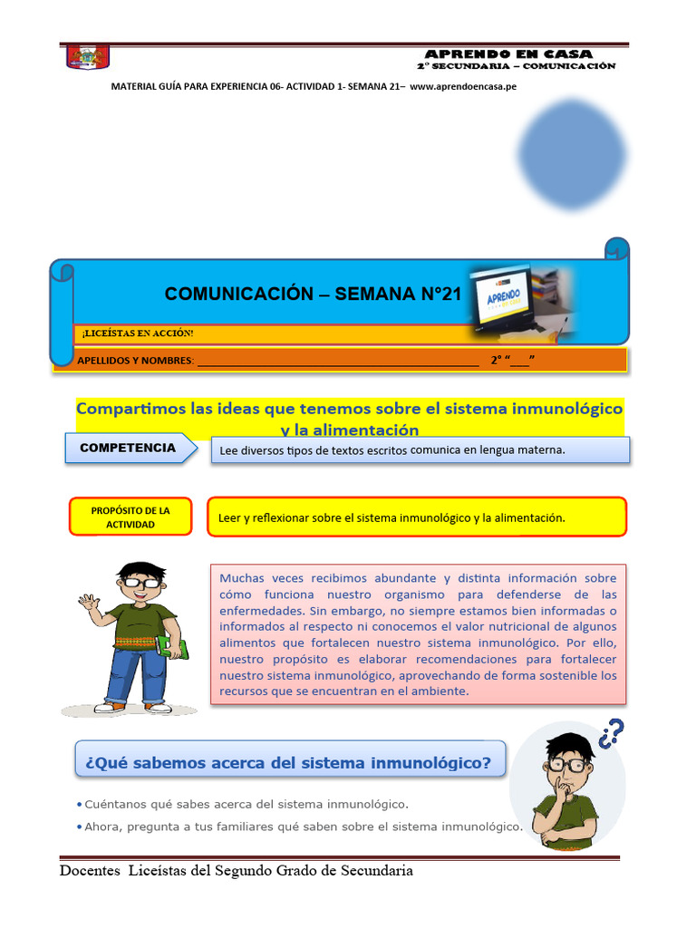 Materweb S21 Estudiante Va2 | PDF | Sistema inmune | Información