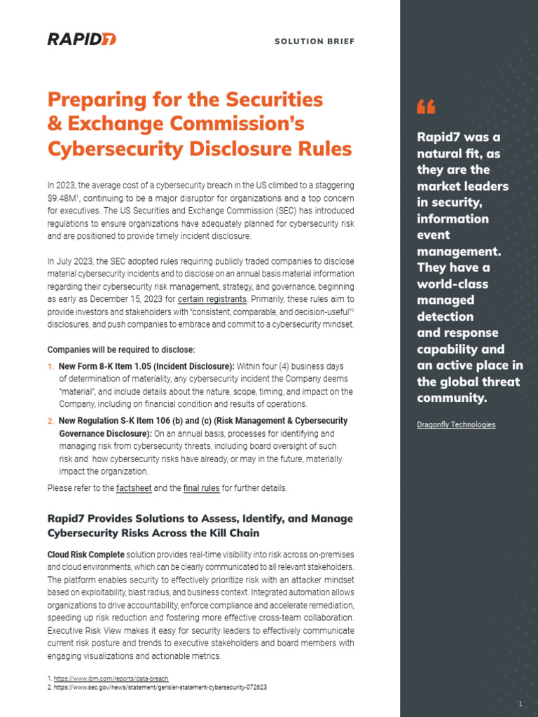 Rapid7 Partner - Solution Brief - SEC Compliance Regulations - EN Nov ...