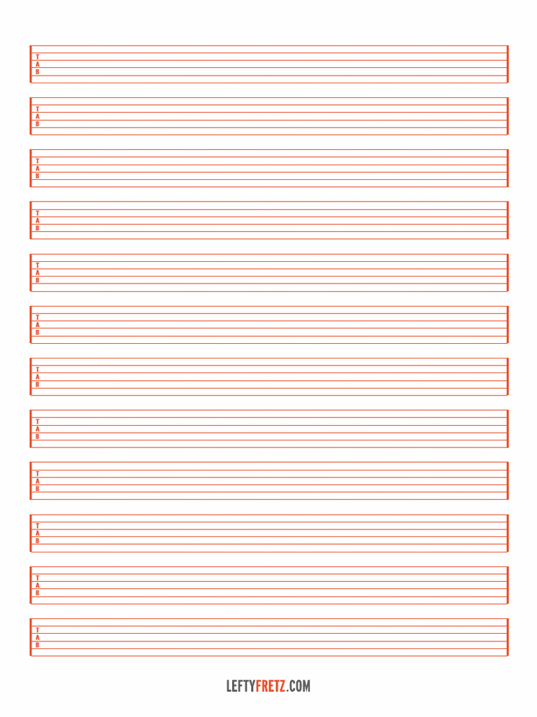 Blank Guitar Tab Sheet 12 | PDF