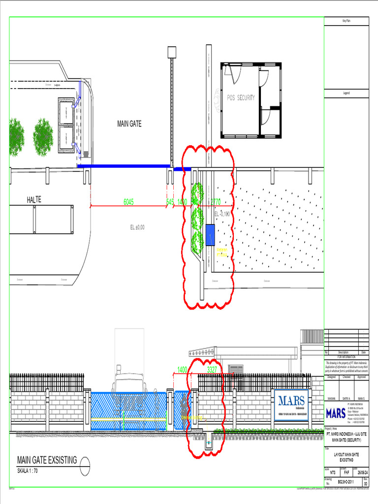Main Gate Security Layout - PT KIMA | PDF