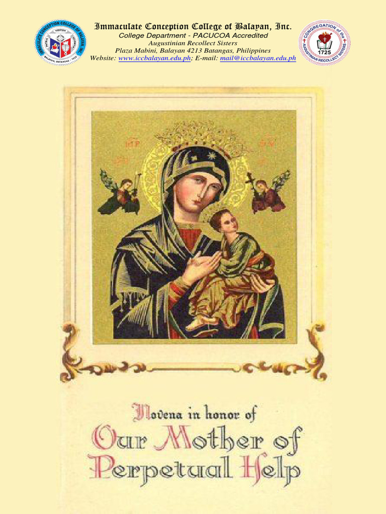 Novena Prayers to Our Mother of Perpetual Help | PDF | Mary, Mother Of ...