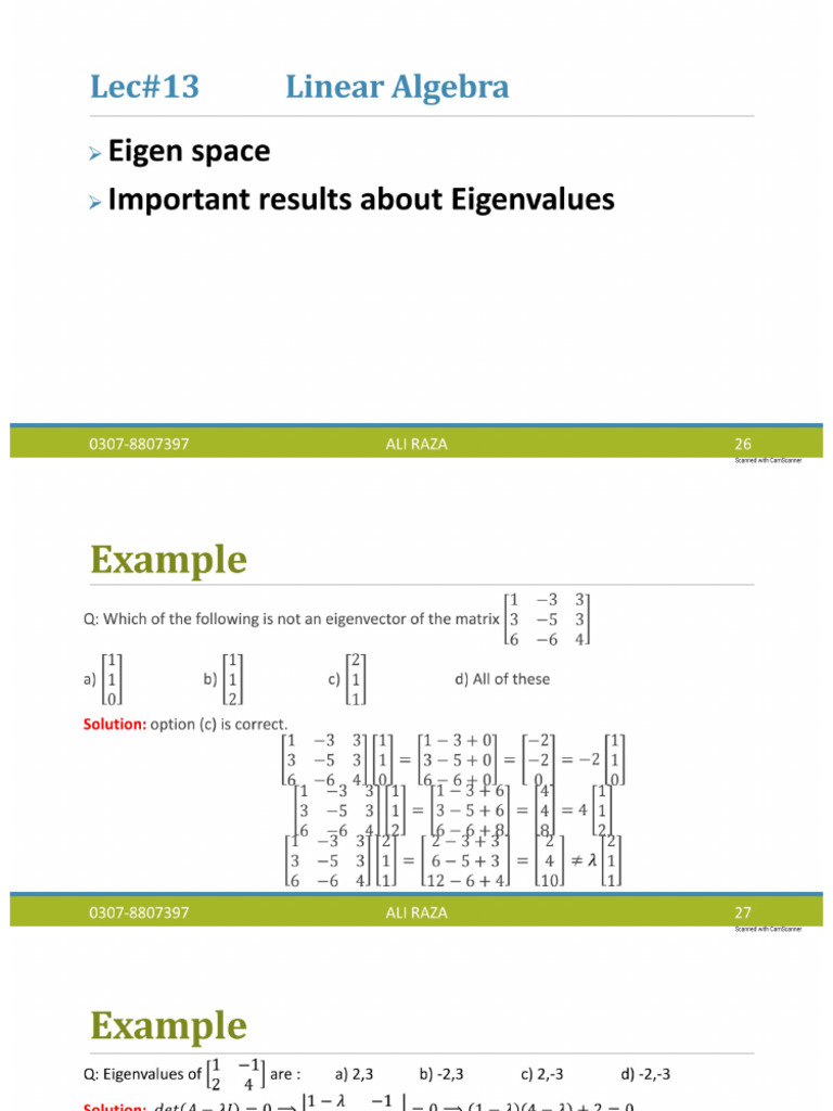 Linear Algebra 13 | PDF