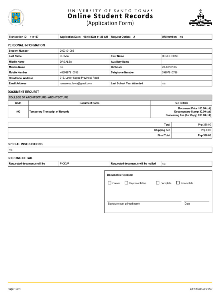 UST Online Student Records Request Guide | PDF | Debit Card | Payments