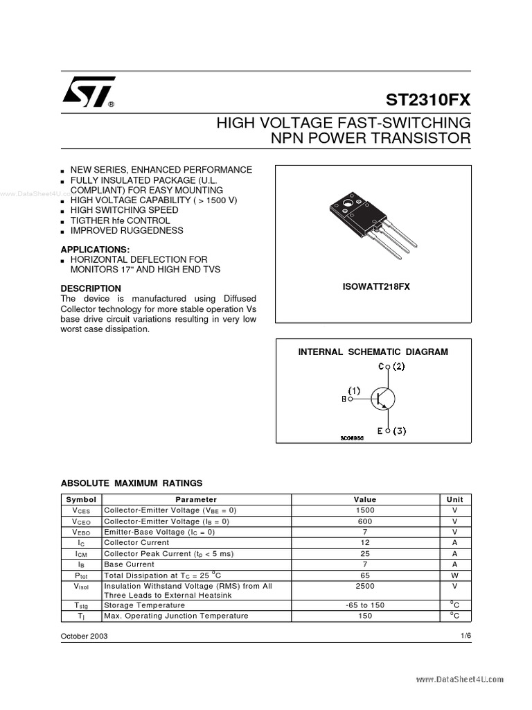 2310FX STMicroelectronics | PDF | Bipolar Junction Transistor ...
