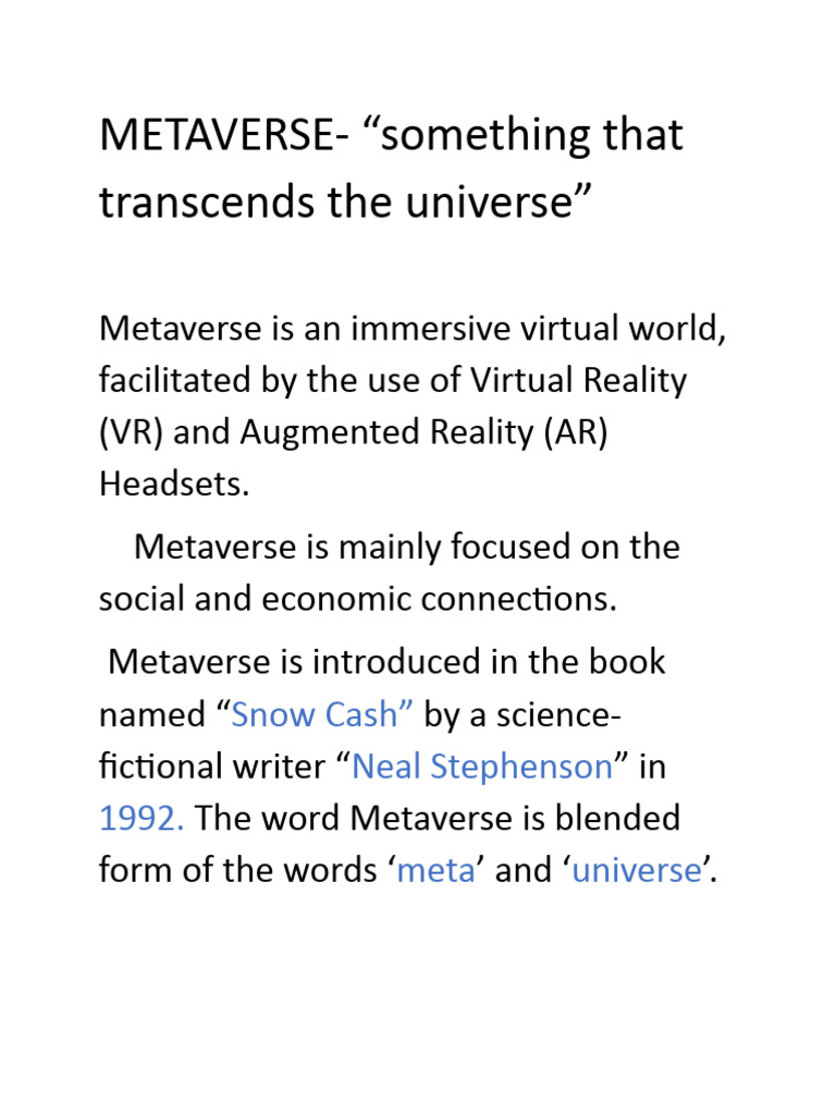 Metaverse: Transforming Industries Today | PDF | Computers