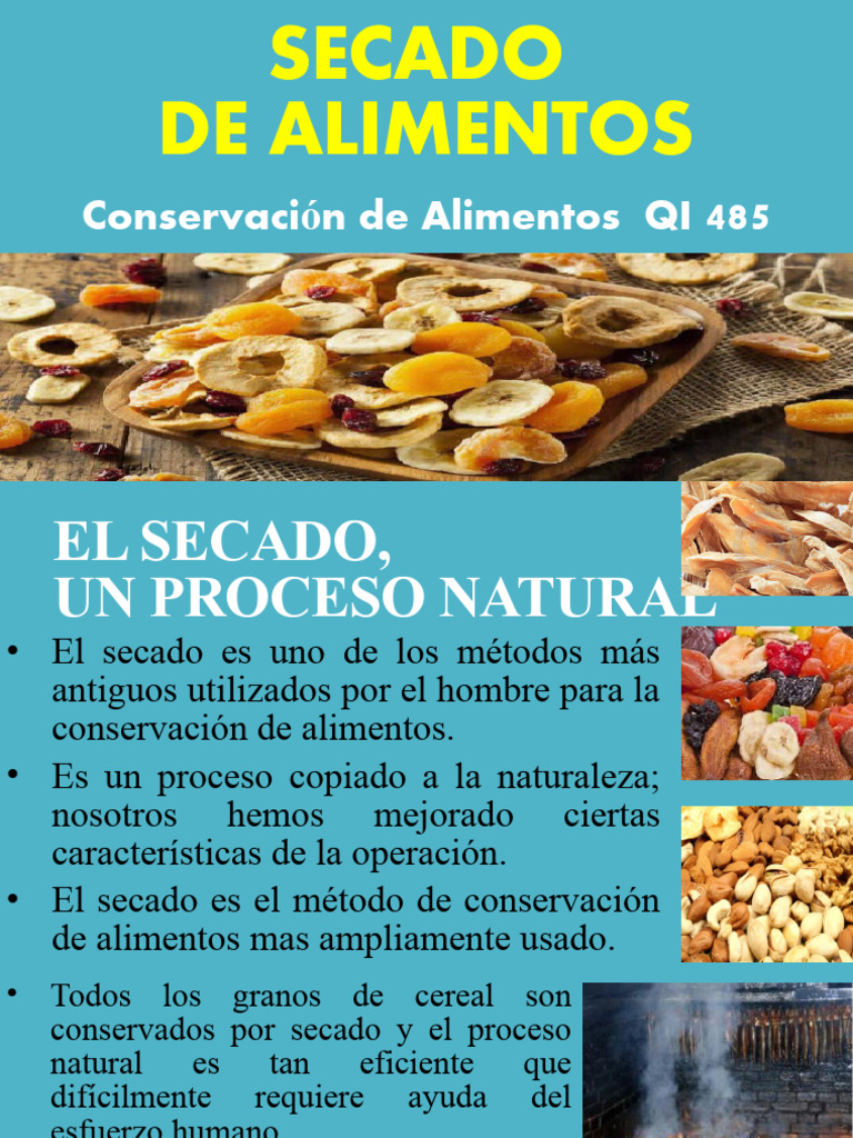 Métodos de Secado de Alimentos | PDF | Agua | Alimentos