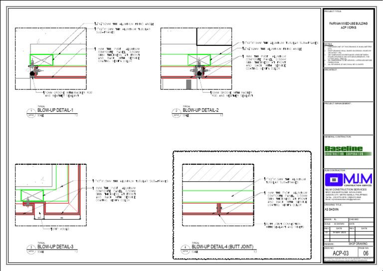 Butt Joint Details for ACP Works | PDF | Drawing | Building Technology