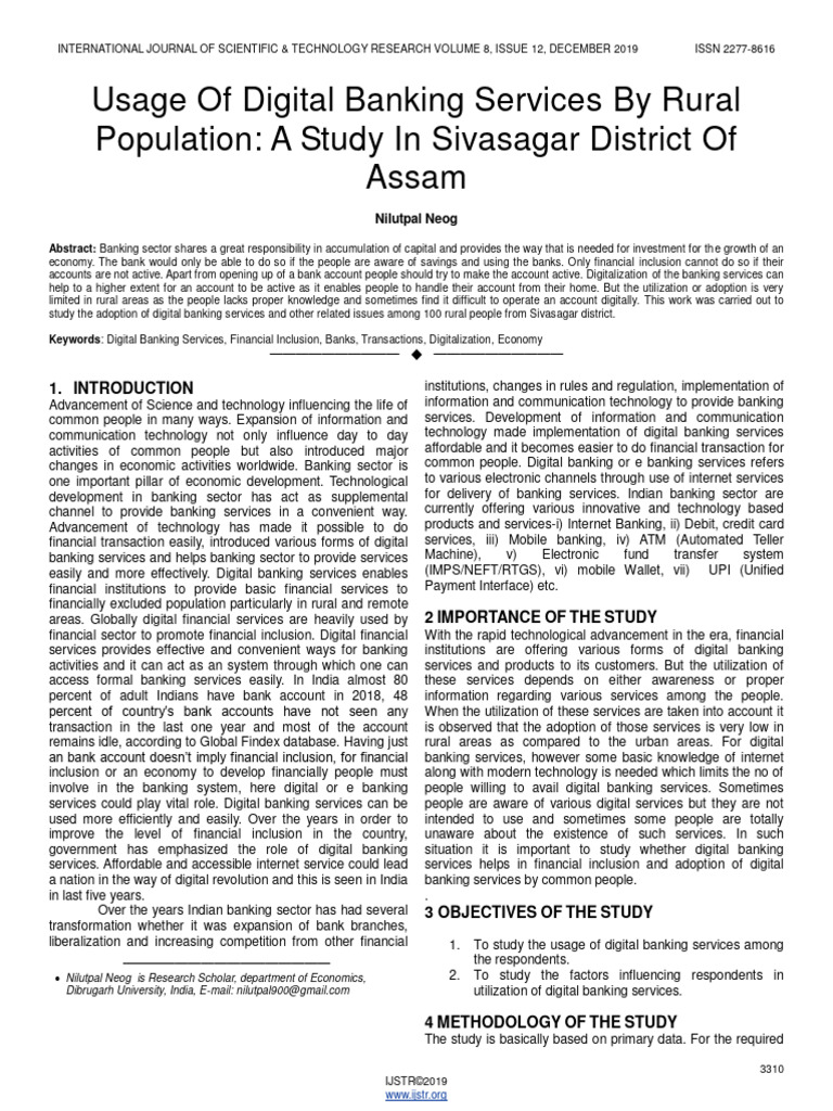 Digital Banking Adoption in Rural Assam | PDF | Personal Finance ...